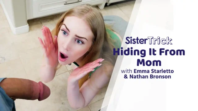 Hiding It From Mom – Blonde petite stepsister family sex